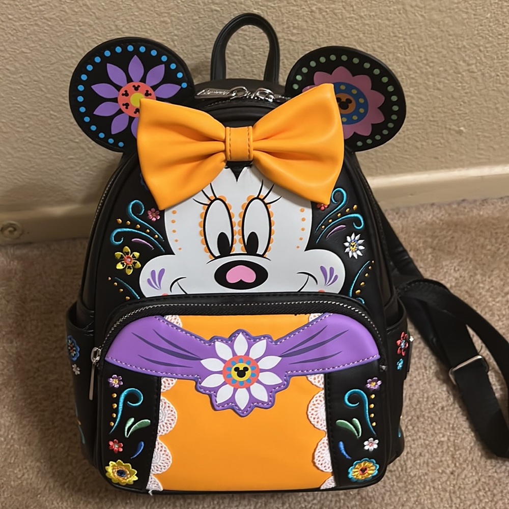 Loungefly Disney Minnie Mouse Sugar Skull Cosplay Mini Backpack